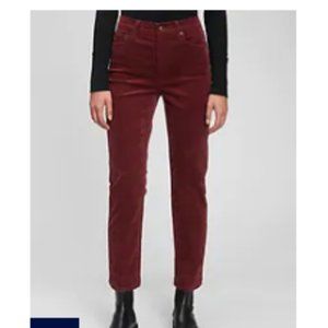 Like New - Gap High Rise Slim Vintage Cords -  red burgundy, 34 Regular